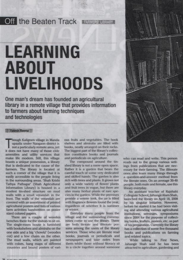 "LEARNING ABOUT LIVELIHOODS"   Off the Beaten Teack
